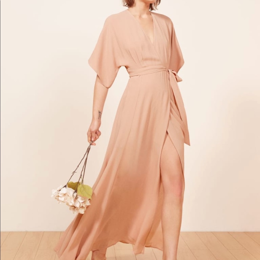Reformation Winslow Dress | Blush, XS, Wrap style
